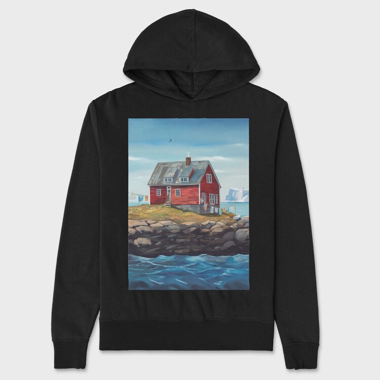 Red House Painting Iceberg Poster, Hanorac Oversize Barbati (Unisex)