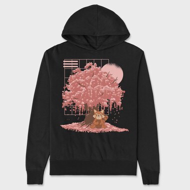 Red Panda And Sakura Tree, Hanorac Oversize Barbati (Unisex)