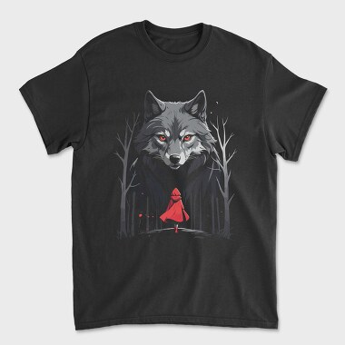 Red Riding Hood Walking Towards Wolf, Tricou Barbati (Unisex)