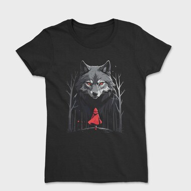 Red Riding Hood Walking Towards Wolf, Tricou Femei