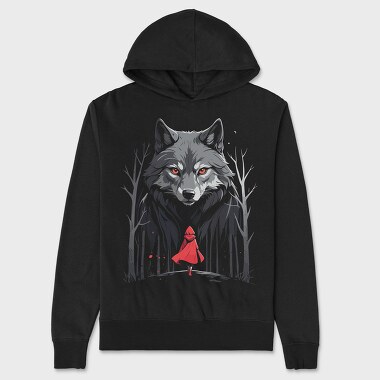 Red Riding Hood Walking Towards Wolf, Hanorac Oversize Barbati (Unisex)