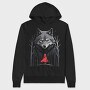 Red Riding Hood Walking Towards Wolf, Hanorac Oversize Barbati (Unisex)