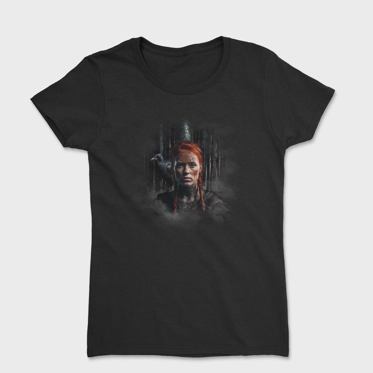 Redhead Viking Woman Realistic, Tricou Femei
