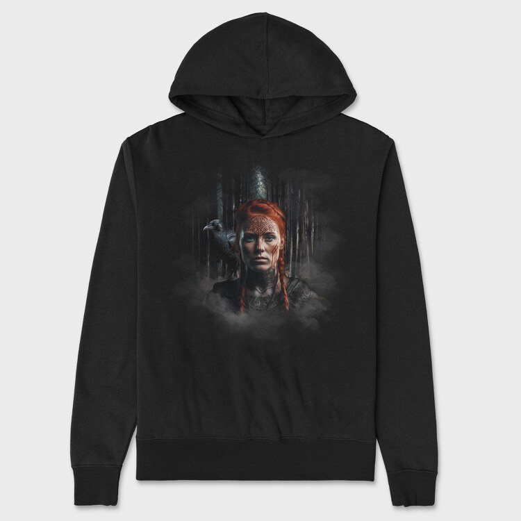 Redhead Viking Woman Realistic, Hanorac Oversize Barbati (Unisex)