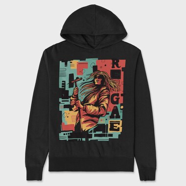 Reggae Musician Abstract Music, Hanorac Oversize Barbati (Unisex)