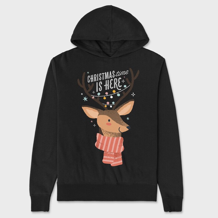 Reindeer Christmas 05, Hanorac Oversize Barbati (Unisex)