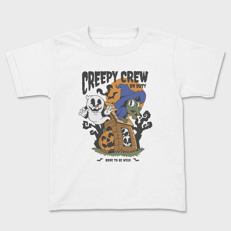 Retro Ghost Halloween Creepy Crew, Tricou Copii