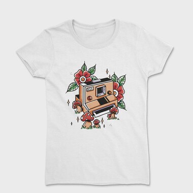 Retro Polaroid Camera Traditional Tattoo, Tricou Femei