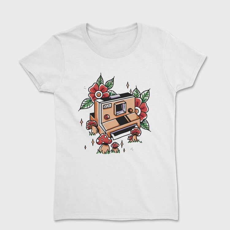 Retro Polaroid Camera Traditional Tattoo, Tricou Femei