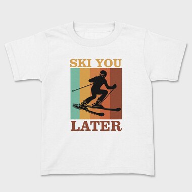 Retro Ski Sky Quote, Tricou Copii