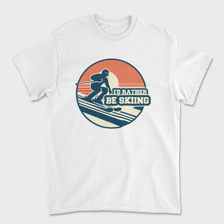 Retro Skiing Enthusiast Be Skiing, Tricou Barbati (Unisex)