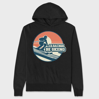 Retro Skiing Enthusiast Be Skiing, Hanorac Oversize Barbati (Unisex)