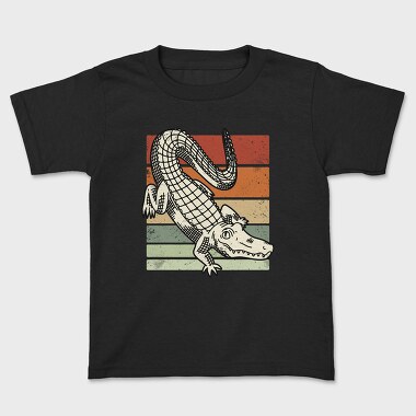 Retro Sunset Crocodile, Tricou Copii