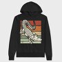 Retro Sunset Crocodile, Hanorac Oversize Barbati (Unisex)