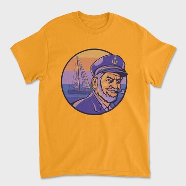 Retro Sunset Ship Captain Boat, Tricou Barbati (Unisex)