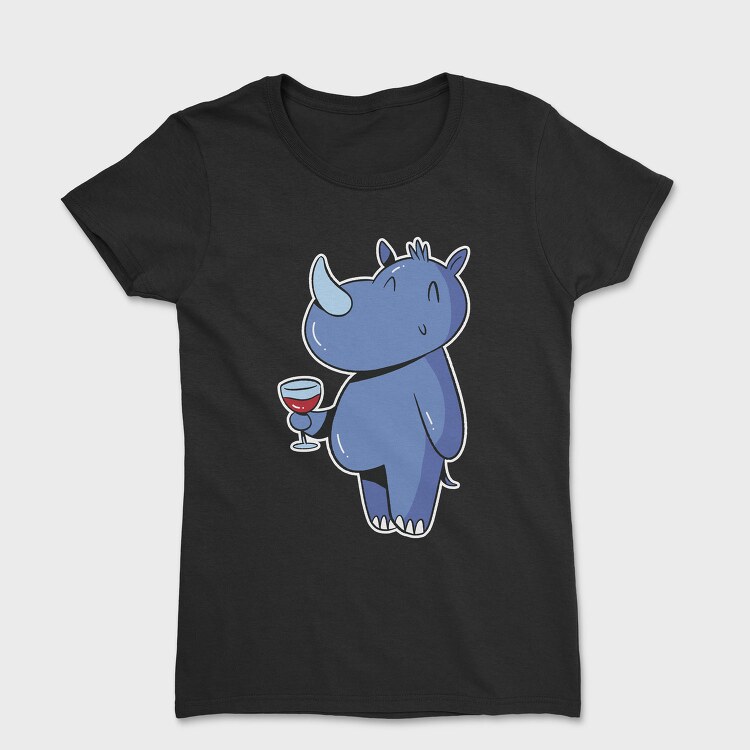 Rhinoceros With Wine Rhino, Tricou Femei