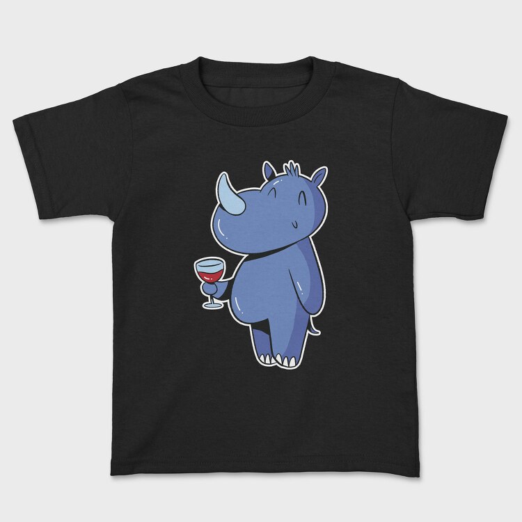 Rhinoceros With Wine Rhino, Tricou Copii
