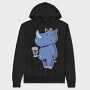 Rhinoceros With Wine Rhino, Hanorac Oversize Barbati (Unisex)
