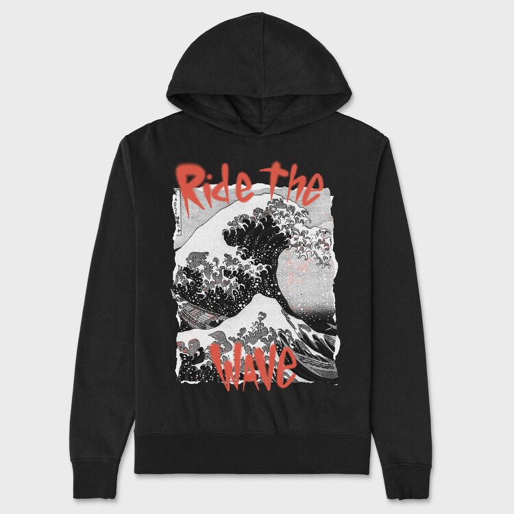 Ride The Wave Art, Hanorac Oversize Barbati (Unisex)