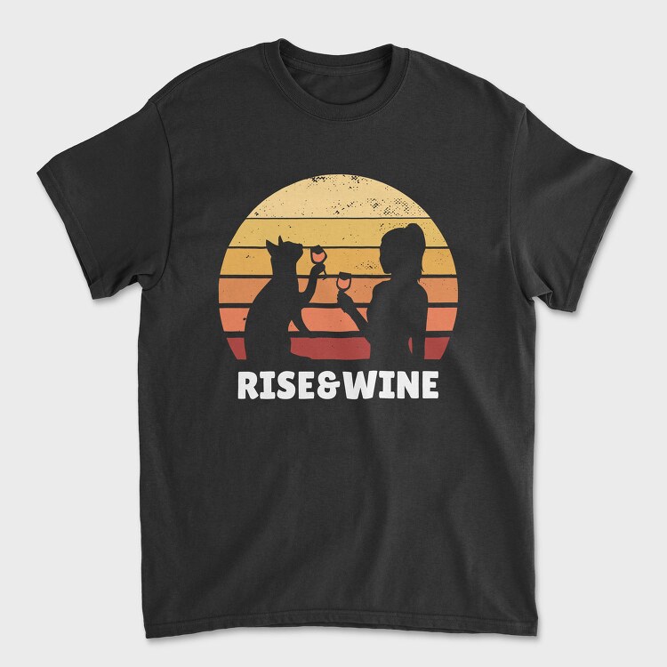 Rise Wine Sunset And Wine, Tricou Barbati (Unisex)