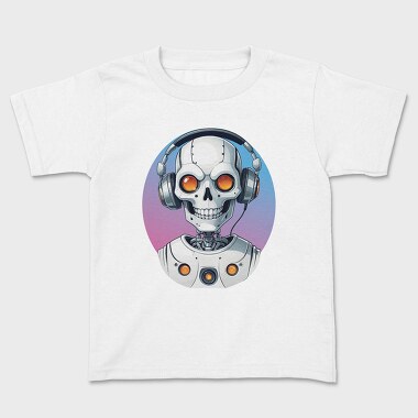 Robot Skull With Headphones, Tricou Copii