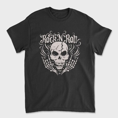 Rock And Roll Skull Skeleton, Tricou Barbati (Unisex)
