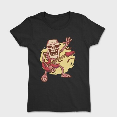 Rock Guitar Skeleton Cartoon, Tricou Femei
