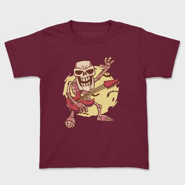 Rock Guitar Skeleton Cartoon, Tricou Copii