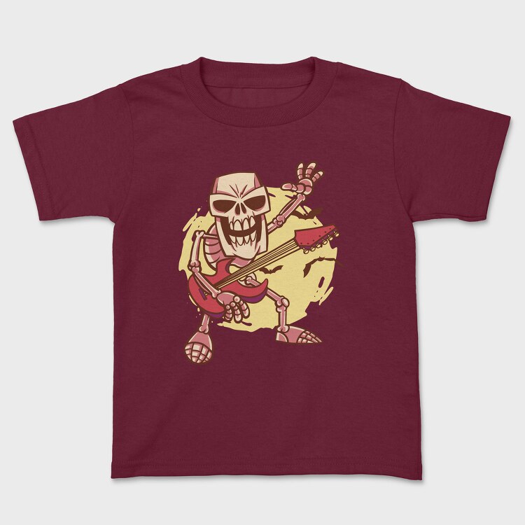 Rock Guitar Skeleton Cartoon, Tricou Copii
