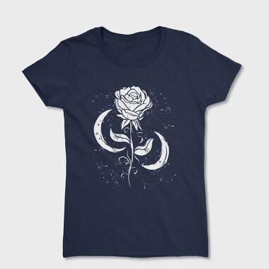 Romantic Rose And Moon, Tricou Femei