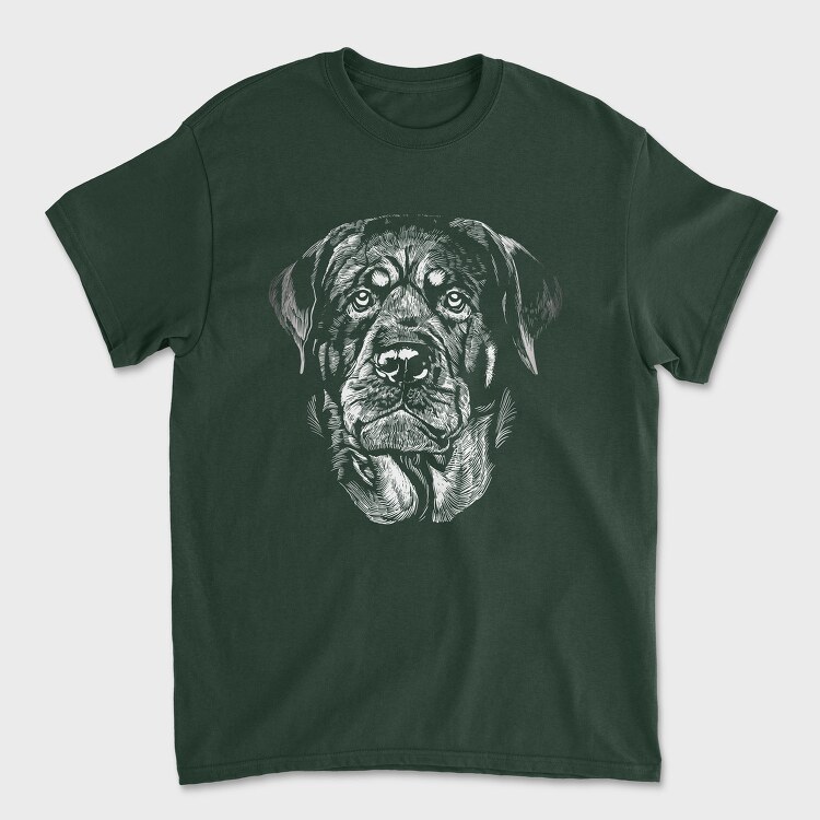 Rottweiler Dog Breed Portrait, Tricou Barbati (Unisex)
