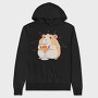 Sad Hamster With Drink, Hanorac Oversize Barbati (Unisex)