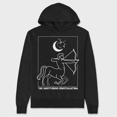 Sagittarius Zodiac Constellation, Hanorac Oversize Barbati (Unisex)