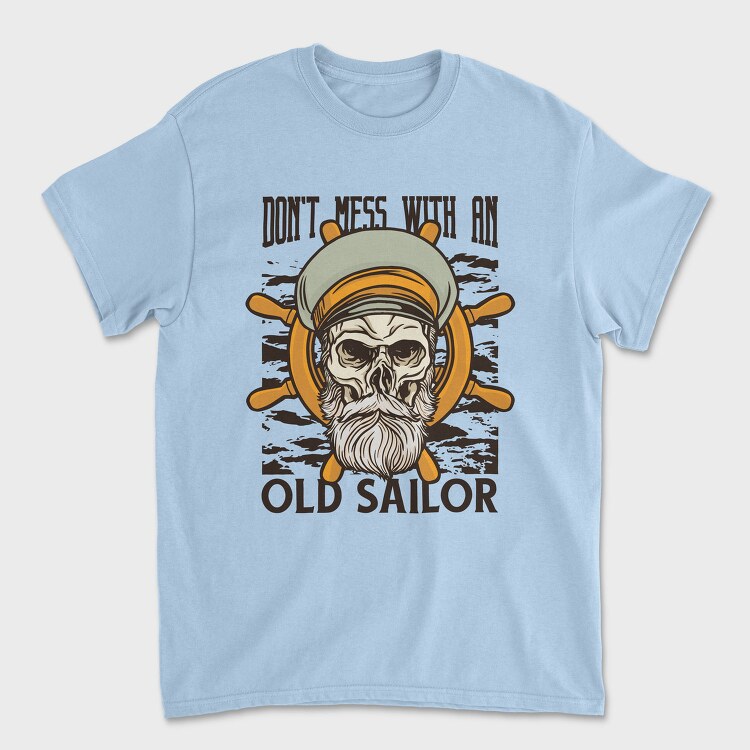 Sailor Skull Captain Illustration, Tricou Barbati (Unisex)