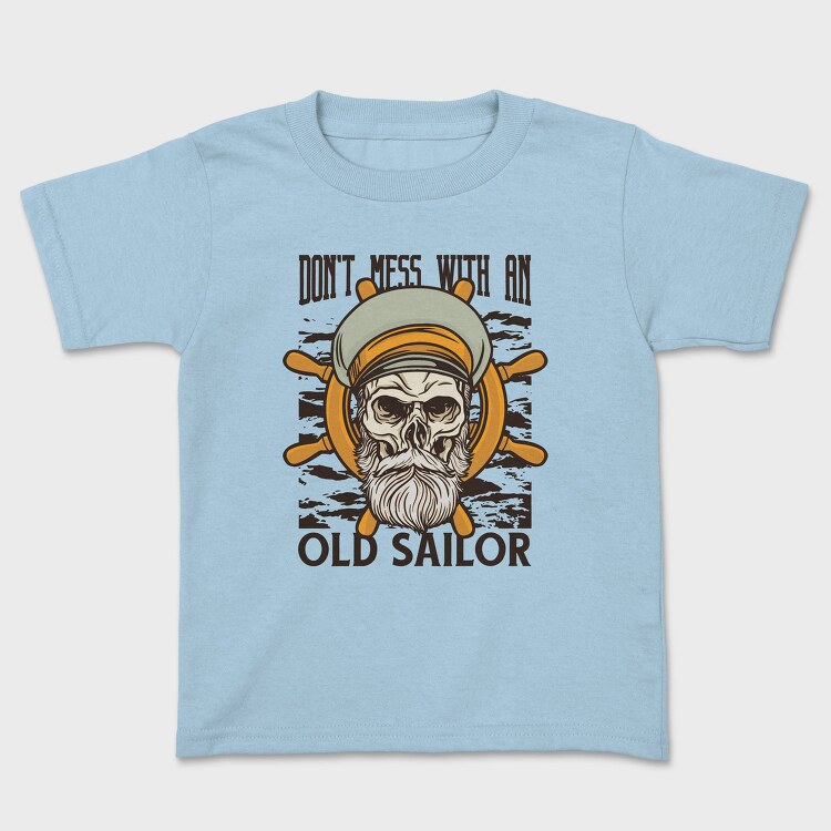 Sailor Skull Captain Illustration, Tricou Copii