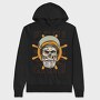 Sailor Skull Captain Illustration, Hanorac Oversize Barbati (Unisex)