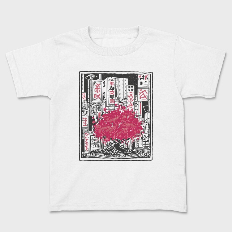 Sakura Tree City Pink Japan, Tricou Copii