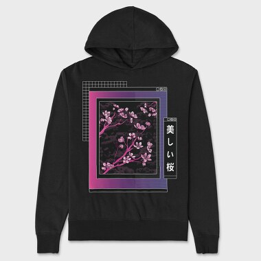 Sakura Tree Vaporwave, Hanorac Oversize Barbati (Unisex)