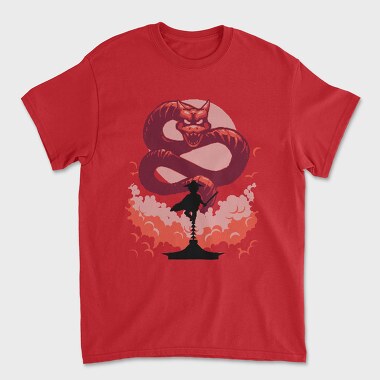 Samurai And Dragon Creature Pixel, Tricou Barbati (Unisex)
