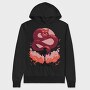 Samurai And Dragon Creature Pixel, Hanorac Oversize Barbati (Unisex)