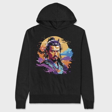 Samurai Warrior Vibrant Full Color, Hanorac Oversize Barbati (Unisex)