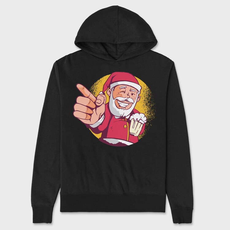 Santa Beer, Hanorac Oversize Barbati (Unisex)