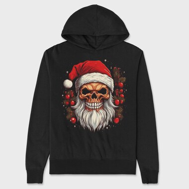 Santa Claus Skull, Hanorac Oversize Barbati (Unisex)