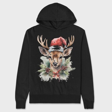 Santa Deer Christmas Tote, Hanorac Oversize Barbati (Unisex)