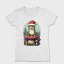 Santa Hat Frog Holiday Christmas Cottagecore, Tricou Femei