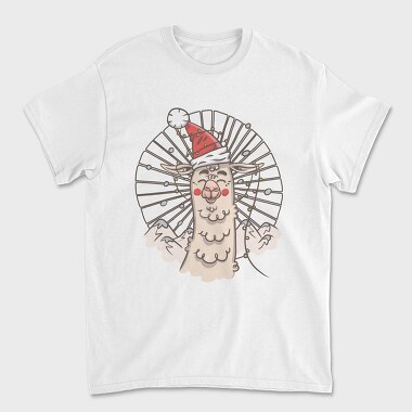 Santa Llama Hat, Tricou Barbati (Unisex)