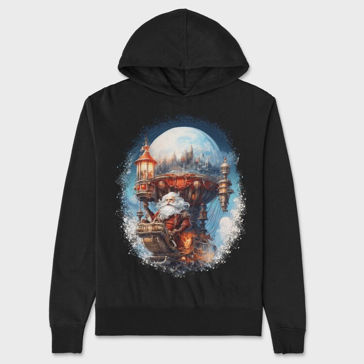 Santa Through The Sky Steampunk Globe, Hanorac Oversize Barbati (Unisex)