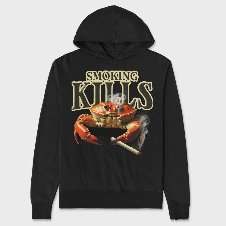 Sarcastic Crab Smoking, Hanorac Oversize Barbati (Unisex)