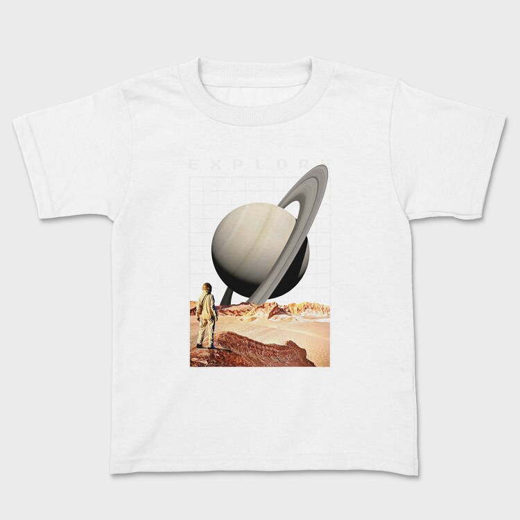 Saturn Planet Vaporwave Explore, Tricou Copii