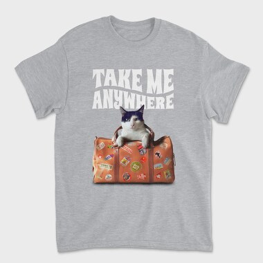 Travel Suitcase Cat Wanderlust, Tricou Barbati (Unisex)